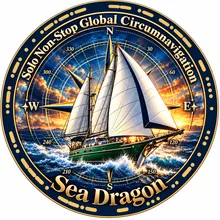 Sea Dragon solo non-stop global circumnavigation compass logo